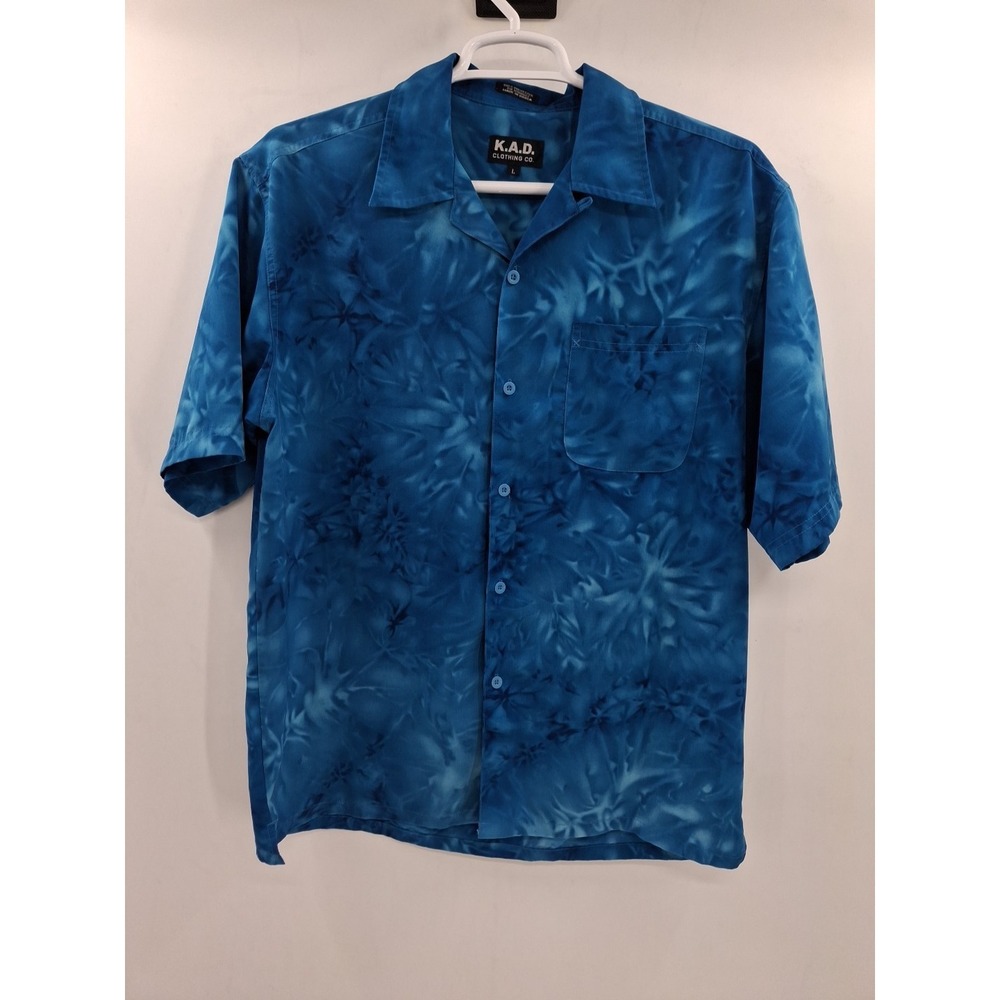 K.A.D. Clothing Co.Mens Large Blue Tye Dye Hawaiian Shirt